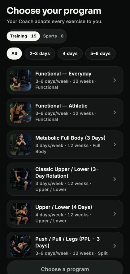 UNBOWD — 19 programs, 2 to 6 days a week
